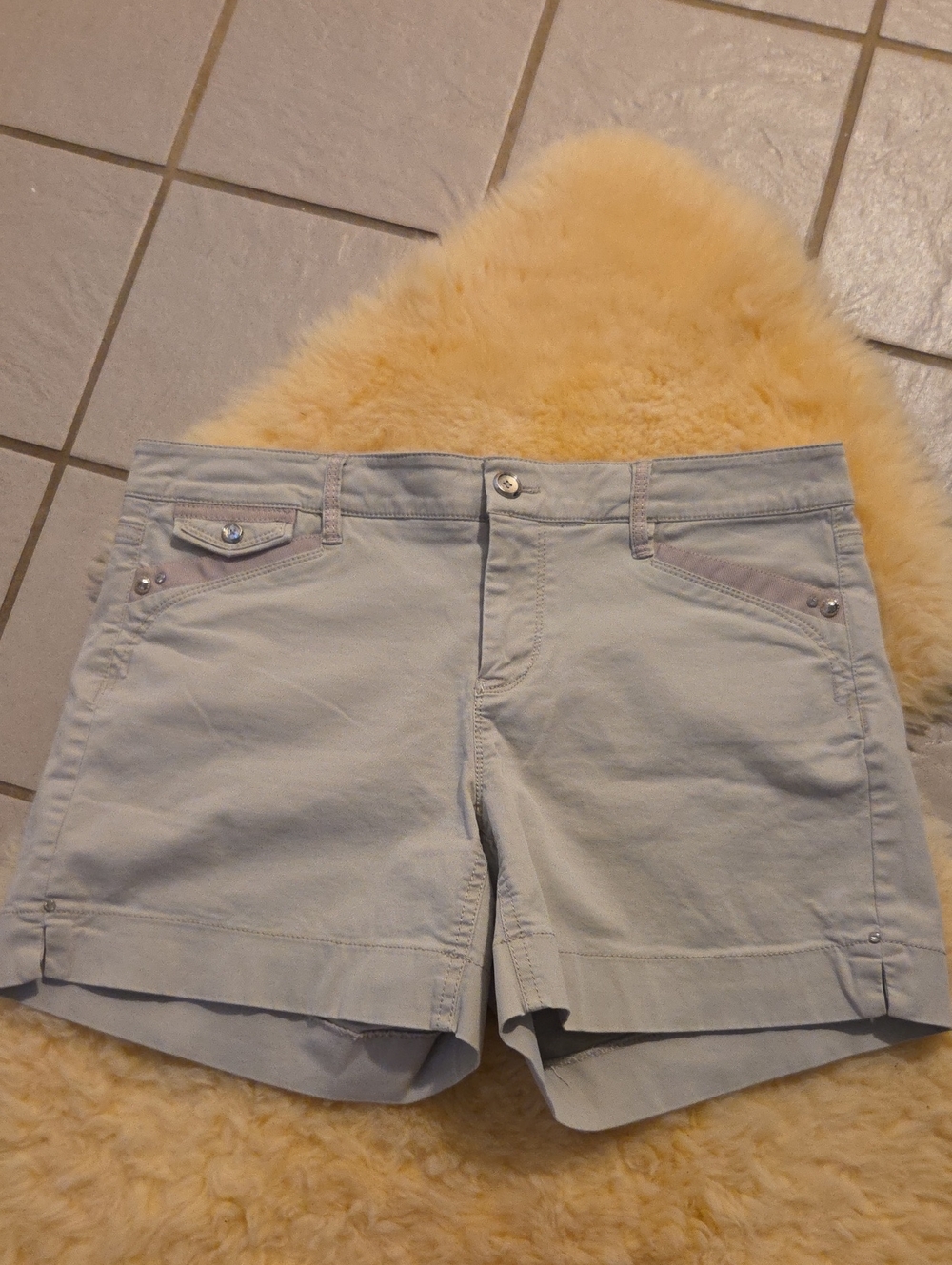 Casual Tan Cotton Bermuda Shorts for Women